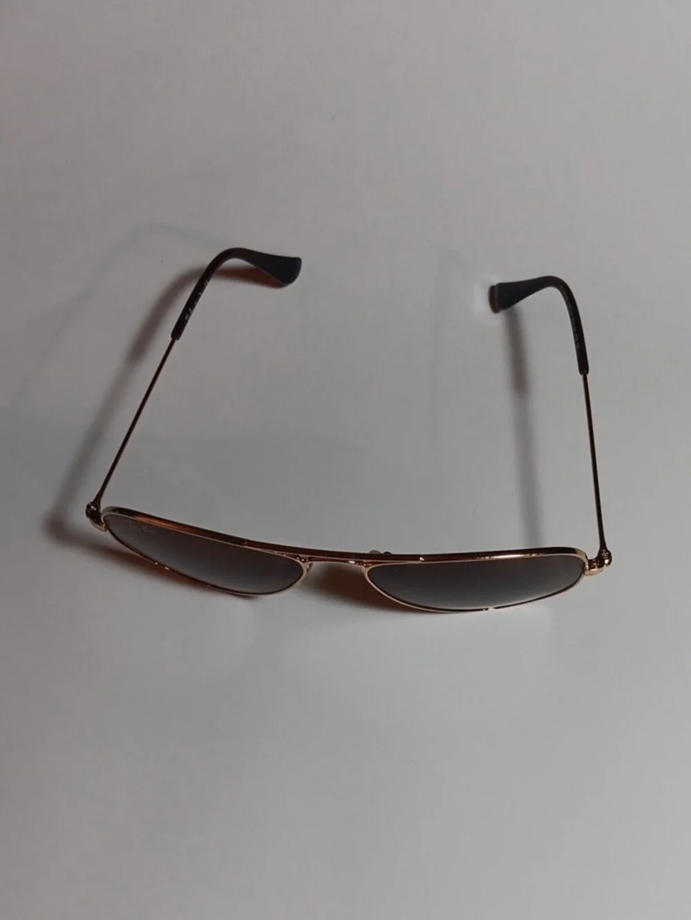 Ray-Ban Gold Frame Aviator Sunglasses with Brown Lenses